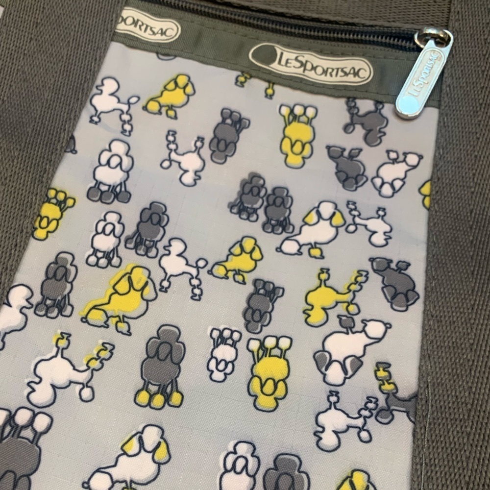 LeSportSac poodle Zipper tote- Grey and Yellow